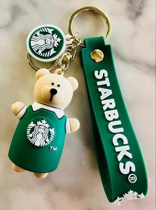 Starbucks Teddy Keychain